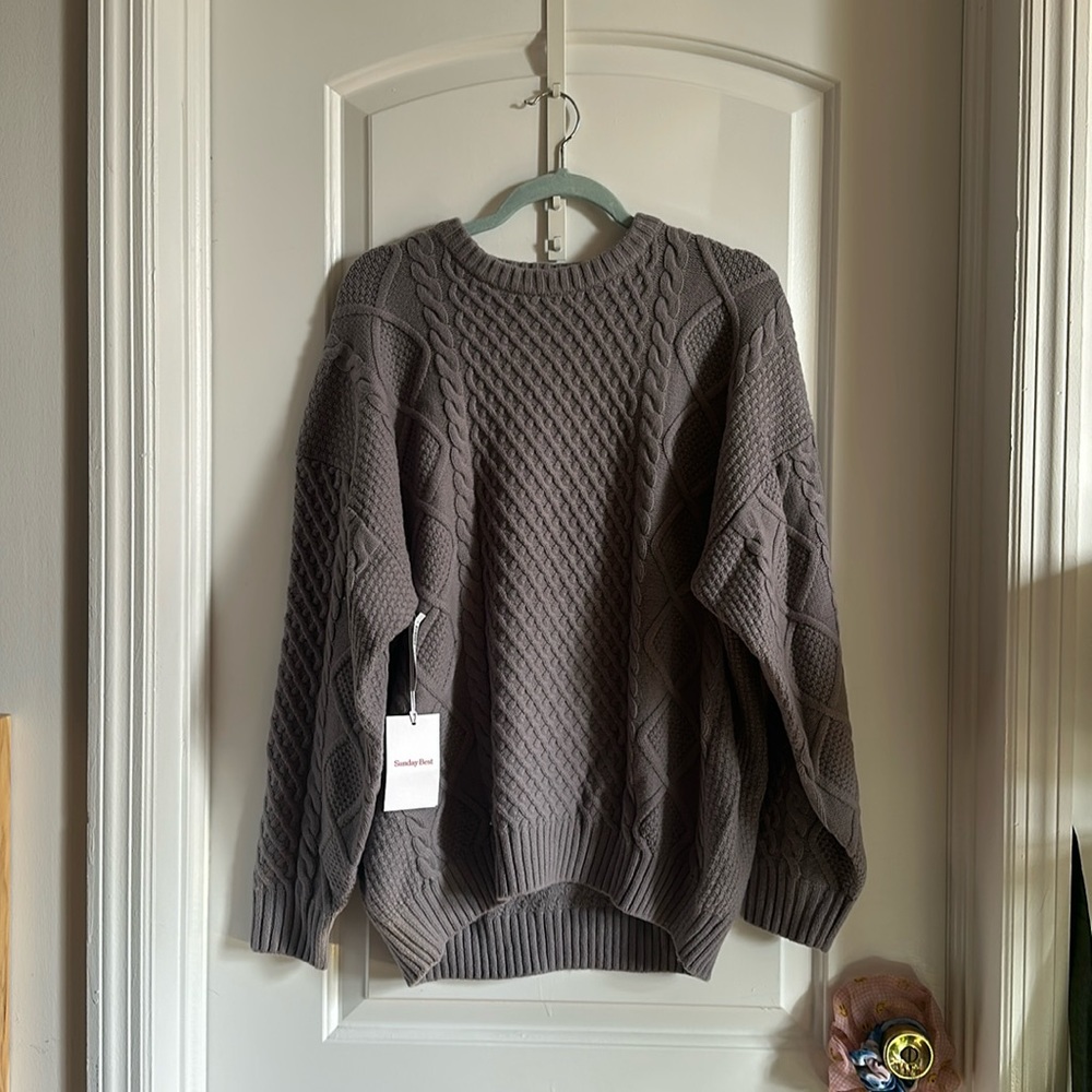 NWT Sunday best S gray  sweater